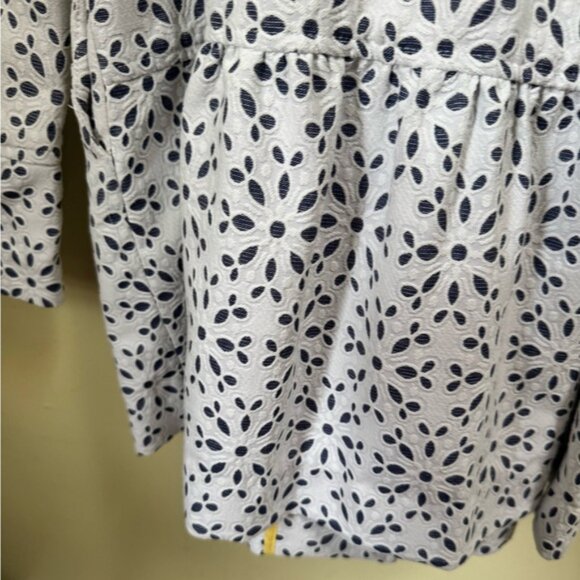 Anthropologie Elevenses NEW Eyelet Lace Trench Coat Jacket Cotton Lightweight 8 - Picture 11 of 16
